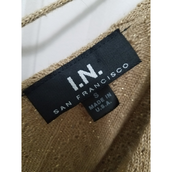 I.N. San Francisco CamelBrown Sz S Continuous Arm Bell Sleeve Smocked Bodice Top - Picture 5 of 10